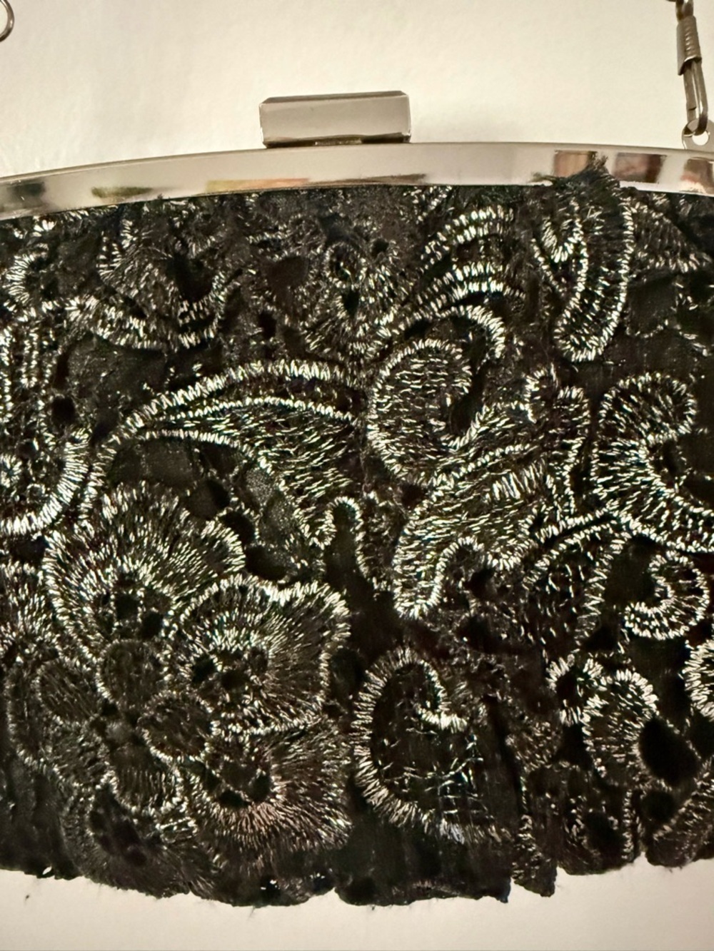 Vintage Glam Black Embroidered Lace Minaudière | Le Jou Jou - Picture 2 of 7